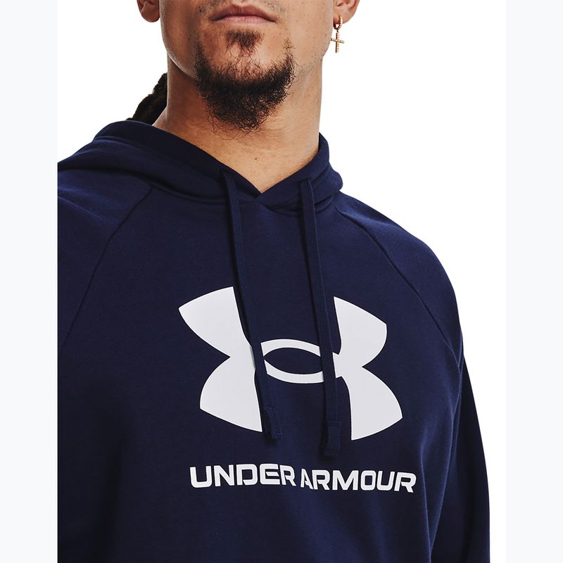 Мъжки суитшърт Under Armour Rival Fleece Logo HD midnight navy/white 4