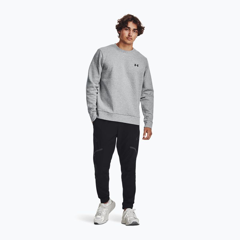 Мъжки суитшърт Under Armour Unstoppable Fleece Crew mod gray/black 2