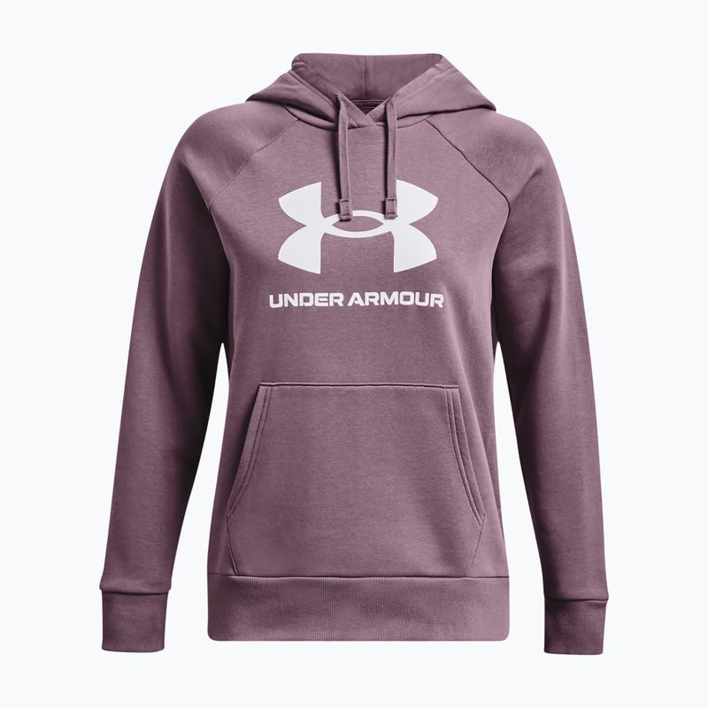 Under Armour дамски суитшърт за тренировки Rival Fleece Big Logo мъгливо лилаво/бяло 5