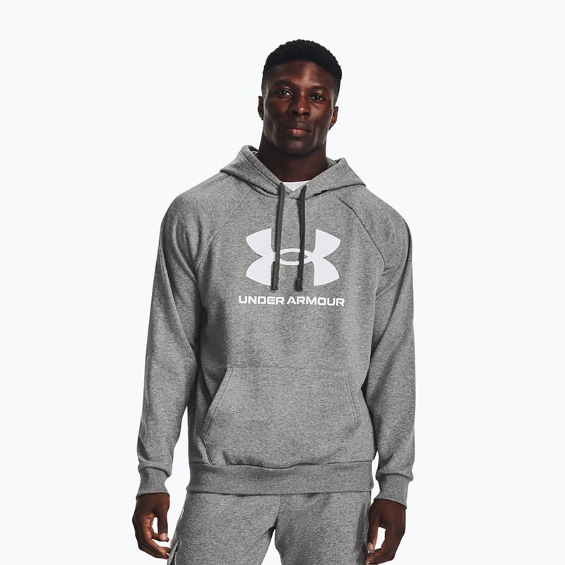 Мъжка качулка Under Armour Rival Fleece Logo HD castlerock light heather/white