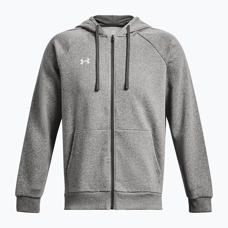 Мъжки суитшърт Under Armour Rival Fleece FZ castlerock light heather/white 5