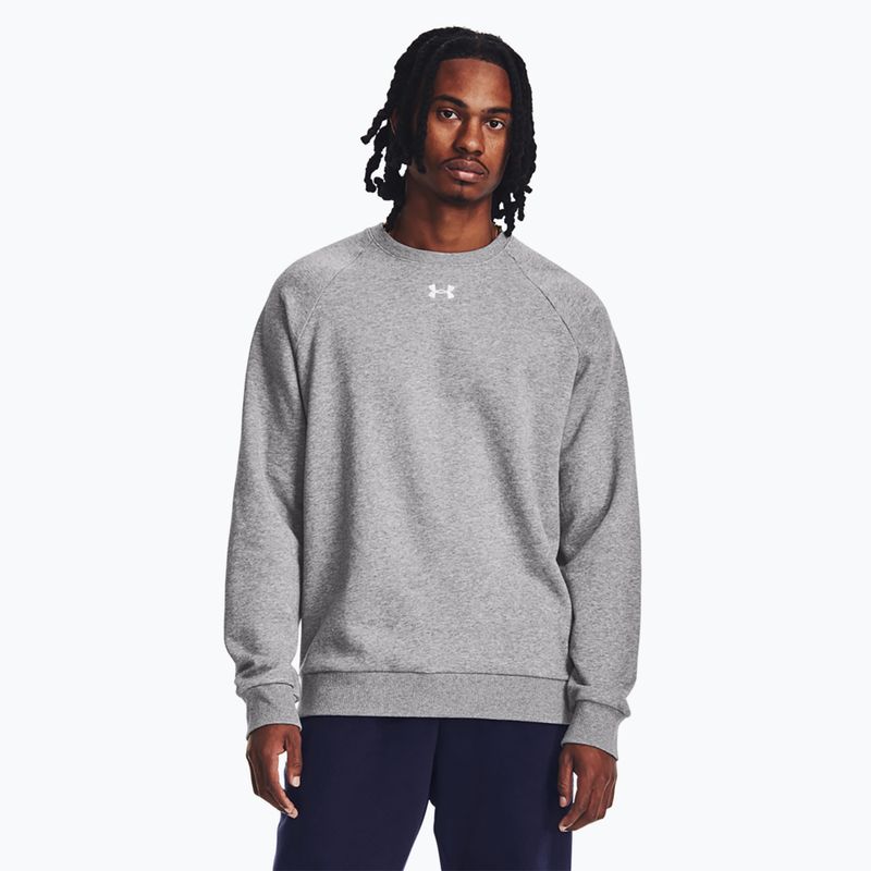 Мъжки суитшърт Under Armour Rival Fleece Crew castlerock light heather/white