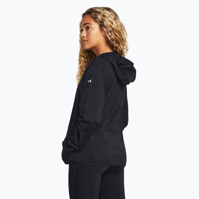 Дамско яке за бягане Under Armour Phantom Windbreaker black/white/white 2