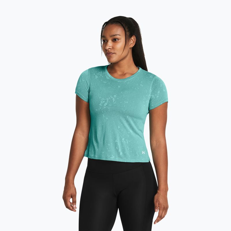 Under Armour Streaker Splatter дамска тениска за бягане радиален тюркоаз/отразителен