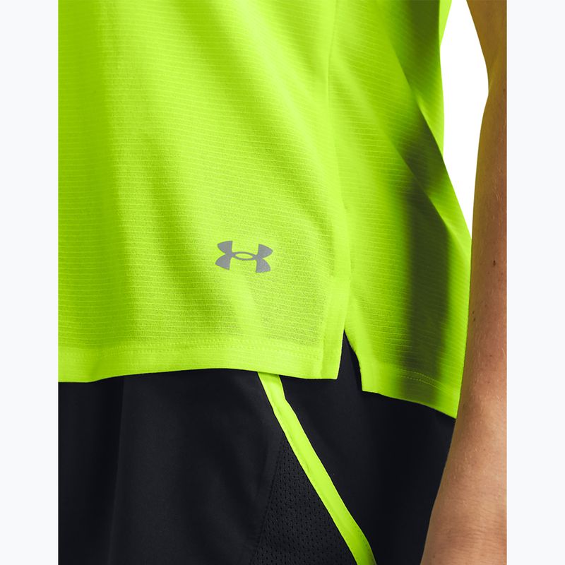 Дамска тениска за бягане Under Armour Launch с висока видимост в жълто/отразително 3