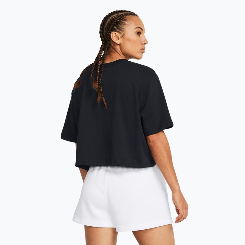Under Armour Campus Boxy Crop черно-бяла тениска за тренировки за жени 2