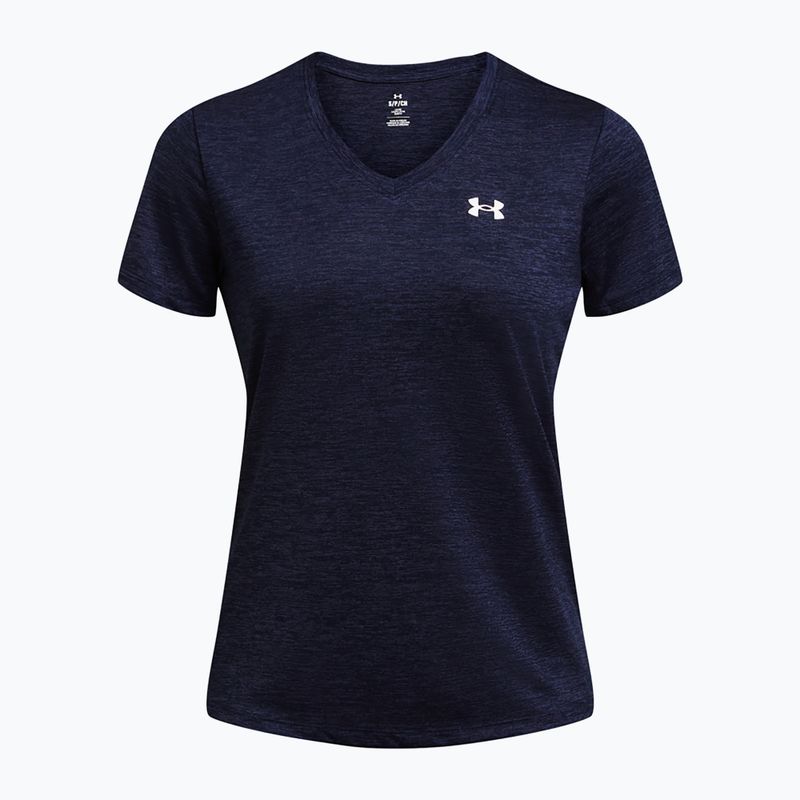 Дамска тренировъчна тениска Under Armour Tech V-Twist midnight navy/white