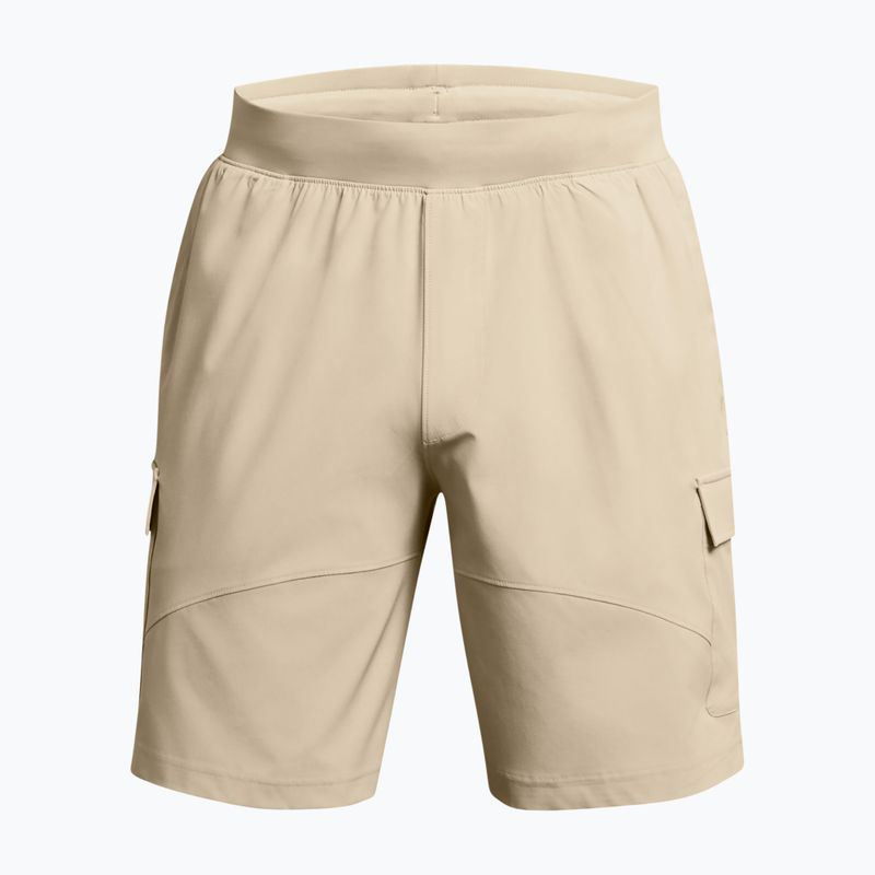 Мъжки шорти за тренировка Under Armour Stretch Woven Cargo, цвят каки/черно 5