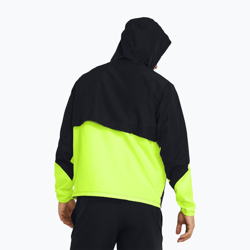 Мъжко яке за тренировка Under Armour Legacy Windbreaker black/high-vis yellow/black 2