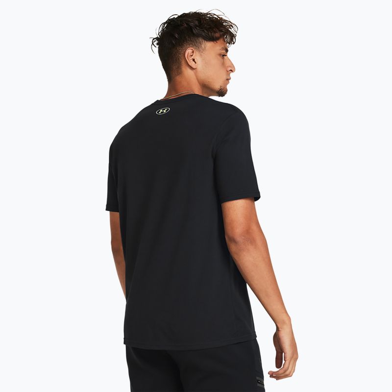 Мъжка тениска Under Armour Boxed Sportstyle black/high vis yellow 2