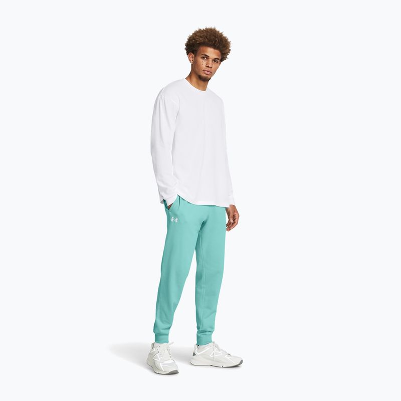 Мъжки панталони Under Armour Rival Fleece Joggers radial turquoise/white 2