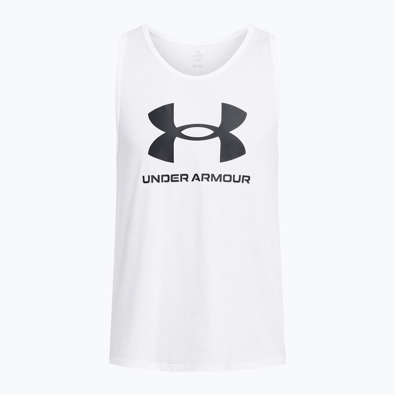 Under Armour Sportstyle Logo бяло/черно мъжки потник 3