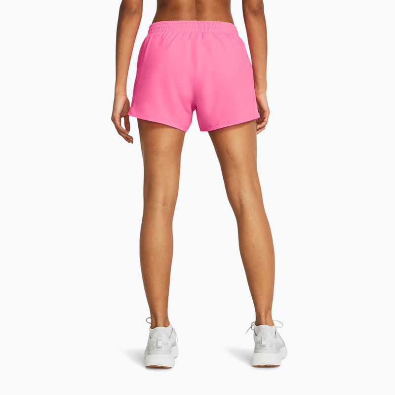 Under Armour Fly By флуорово розово/флуорово розово/отразителни дамски шорти за бягане 3