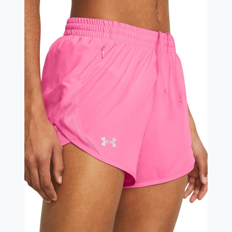Under Armour Fly By флуорово розово/флуорово розово/отразителни дамски шорти за бягане 4