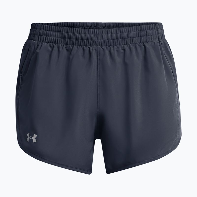 Дамски къси панталони за бягане Under Armour Fly By 3" downpour grey / downpour grey / reflective 5