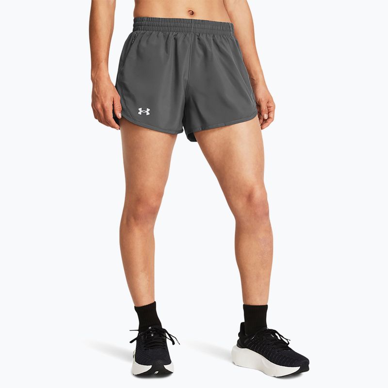 Дамски къси панталони за бягане Under Armour Fly By 3" castlerock/castlerock/reflective
