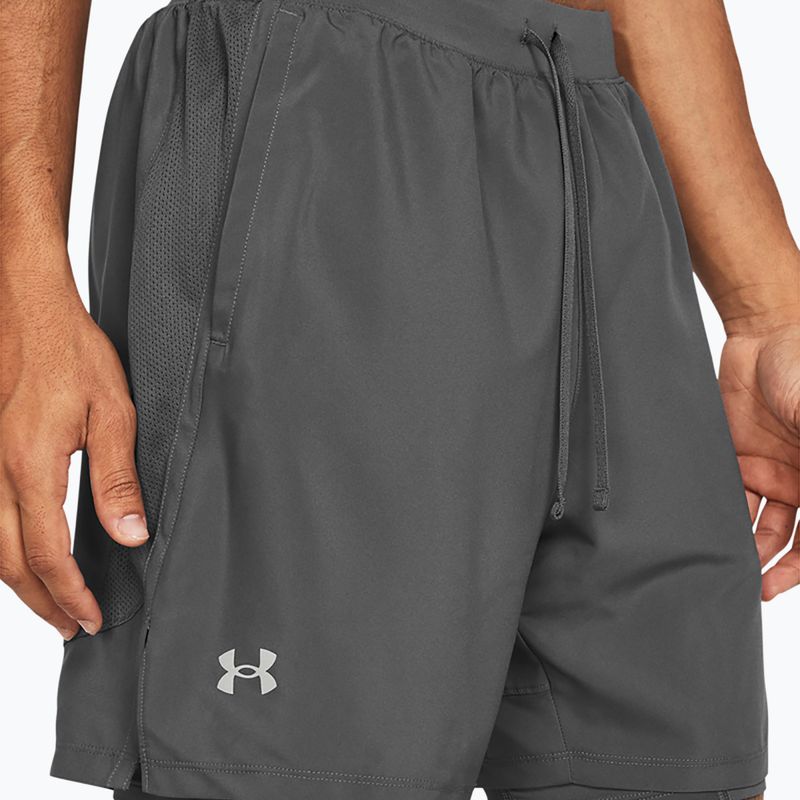 Мъжки шорти за бягане Under Armour Launch 7" 2IN1 castlerock/castlerock/reflective 4