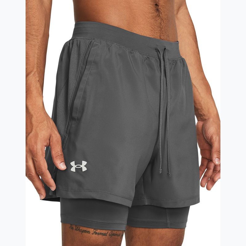 Мъжки шорти за бягане Under Armour Launch 5“ 2in1 castlerock/castlerock/reflective 4