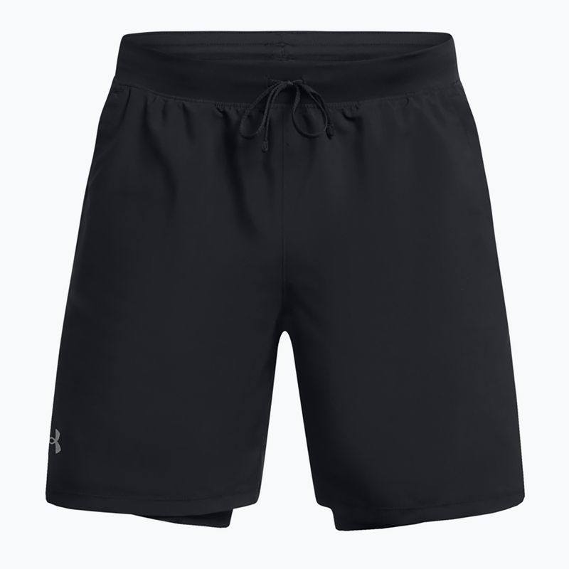 Мъжки къси панталони за бягане Under Armour Launch 7“ 2IN1 black / black / reflective