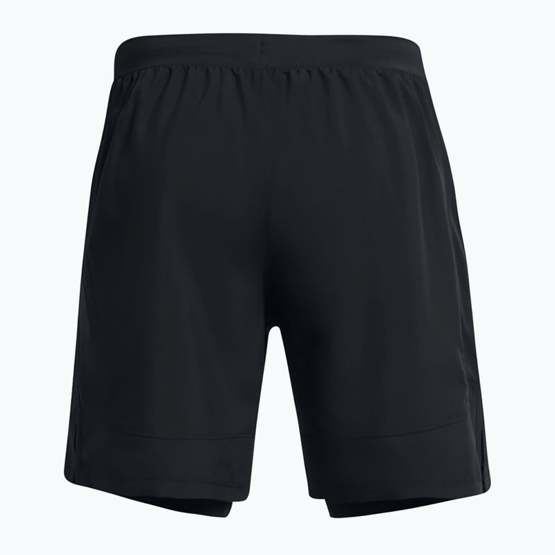Мъжки къси панталони за бягане Under Armour Launch 7“ 2IN1 black / black / reflective 2