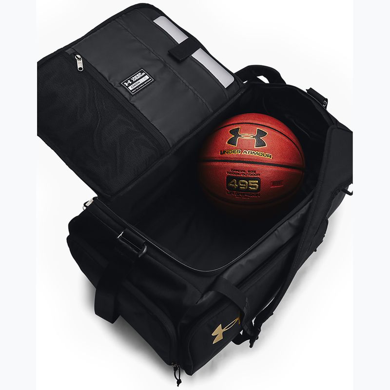 Чанта за тренировки Under Armour Contain Duo 50 л black/metallic gold 4