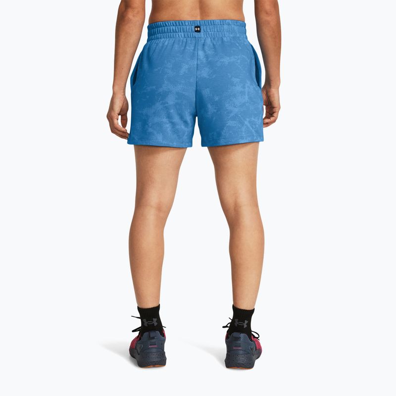 Under Armour Project Rock Underground Terry дамски шорти за тренировка viral blue/phoenix/white 3