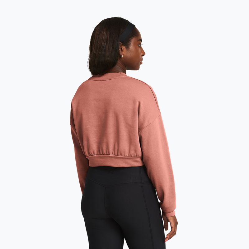 Under Armour дамски суитшърт за тренировки Rival Terry Os Crop Crew canyon pink/white 2