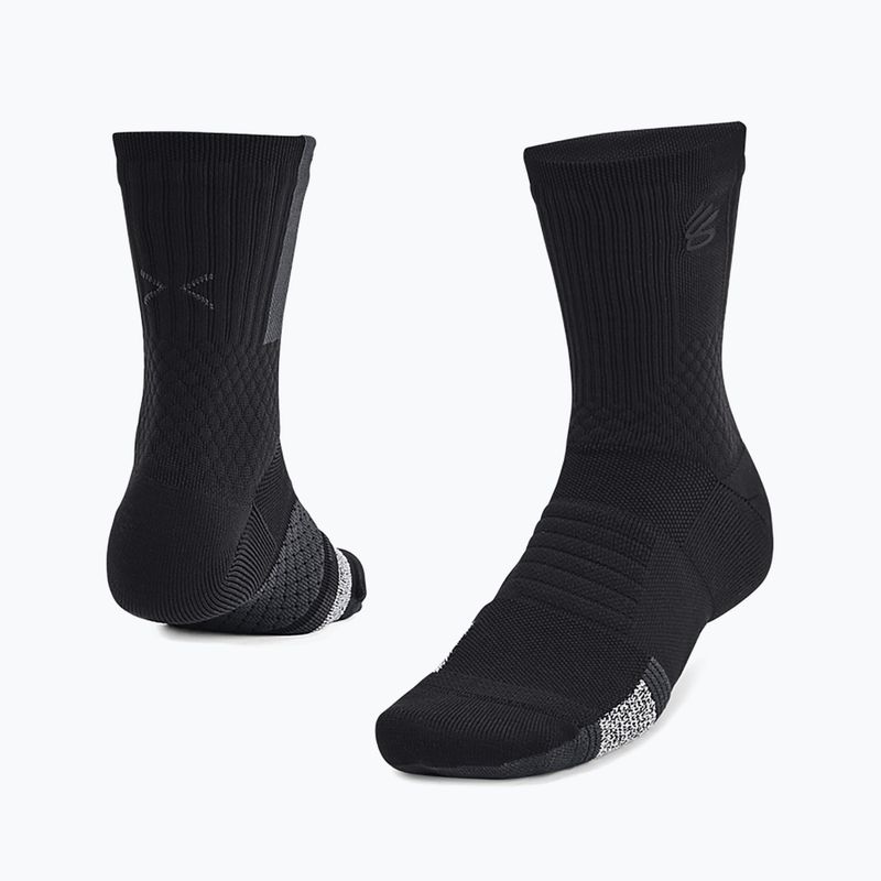 Мъжки чорапи Under Armour Curry AD Playmaker 1P Mid black/anthracite/black