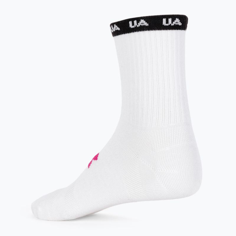 Under Armour Essential Nv Mid Crew 3P white/white/astro pink дамски чорапи за тренировка 2