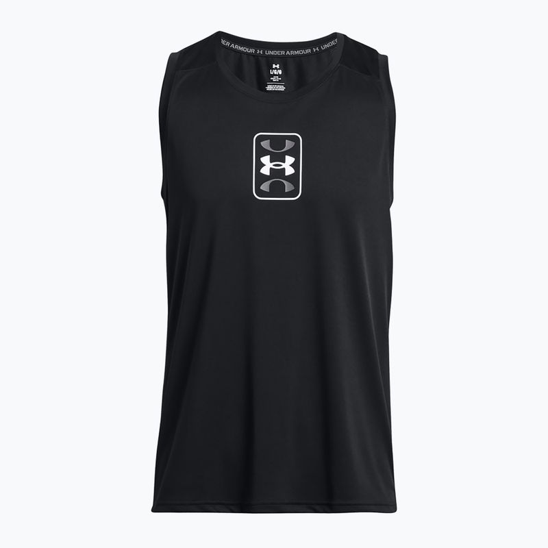 Мъжка баскетболна фланелка Under Armour Baseline Performance Tank black/black/white
