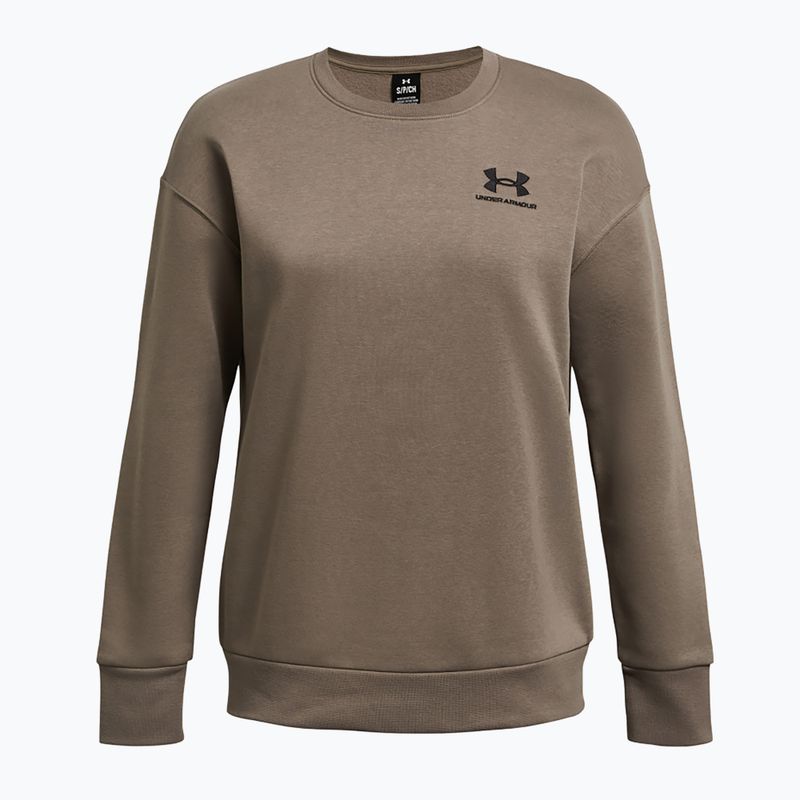 Дамски суитшърт Under Armour Essential Fleece Crew taupe dusk/black 4