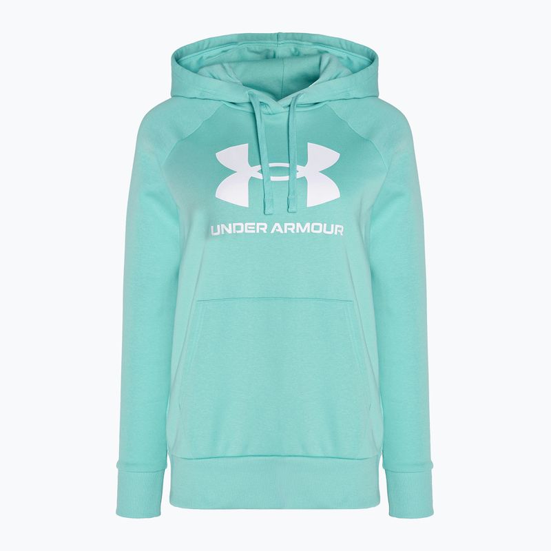 Дамски суитшърт Under Armour Rival Fleece Big Logo Hoody radial turquoise/white 4