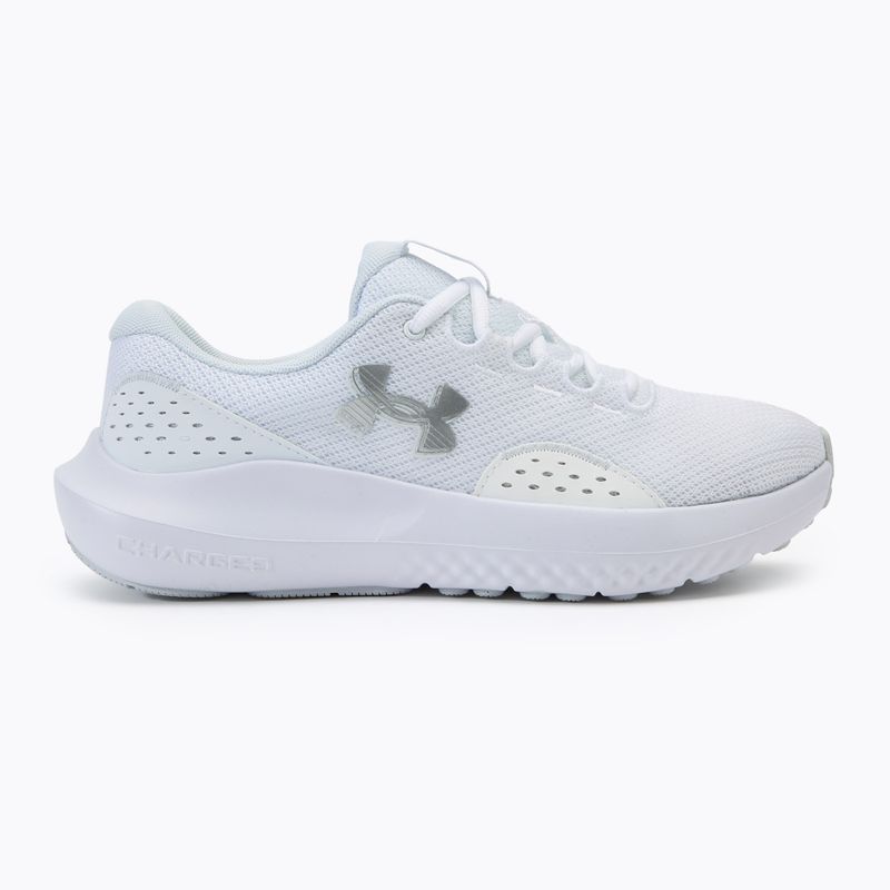 Дамски обувки за бягане Under Armour Charged Surge 4 white/distant grey/metallic silver 2