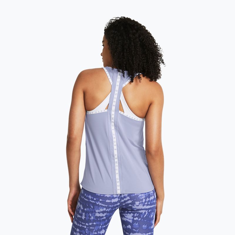 Under Armour Knockout Tank Небесносин/бял дамски тренировъчен потник 2