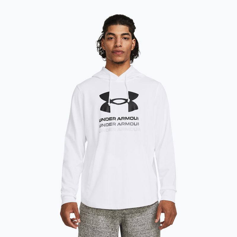 Мъжки суитшърт Under Armour Rival Terry Graphic Hood white/black