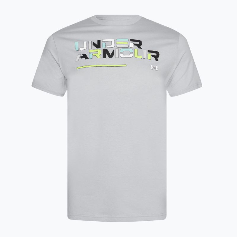 Мъжка тениска Under Armour Colorblock Wordmark mod gray/black 3