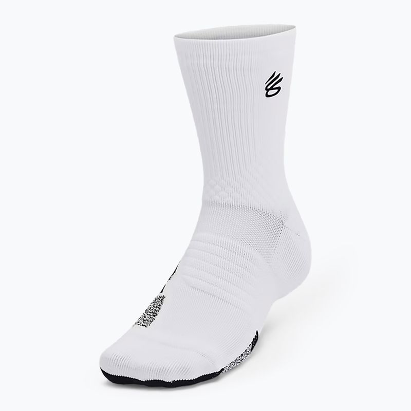 Мъжки чорапи за бягане Under Armour Curry AD Playmaker 1P Mid white/ black/ black