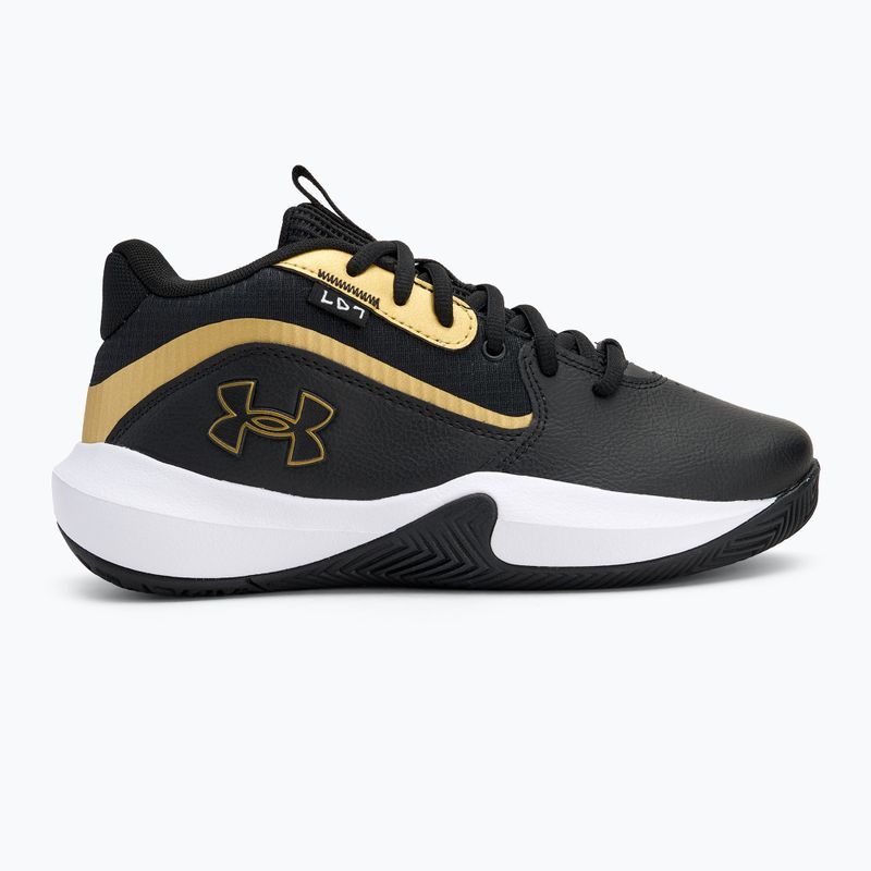 Детски баскетболни обувки Under Armour GS Lockdown 7 black/black/metallic gold 2