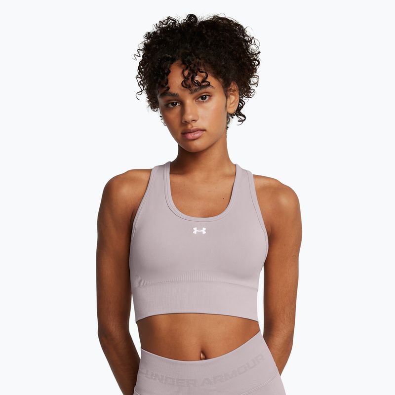 Сутиен за тренировка Under Armour Vanish Seamless Mid Branded tetra grey/white