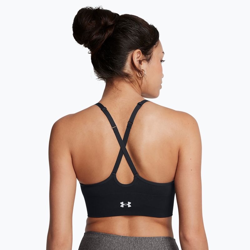 Under Armour Vanish Seamless Low сутиен за тренировка черен / бял 2