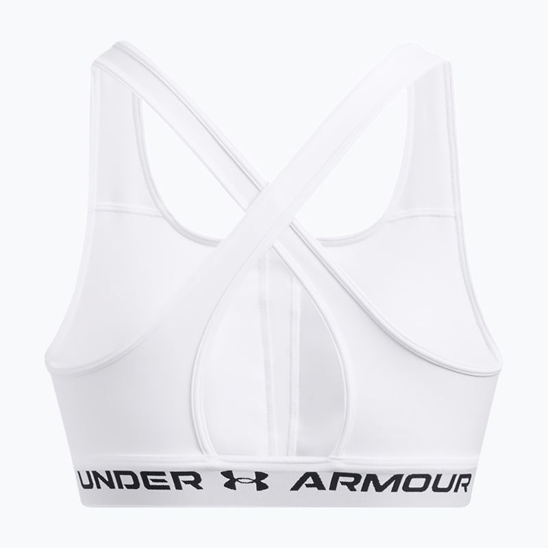 Сутиен за тренировка Under Armour Crossback Mid white/white/black 4