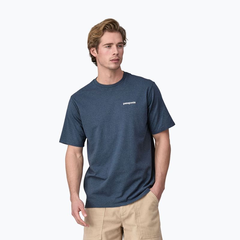 Мъжка тениска Patagonia P-6 Logo Responsibili-Tee utility blue trekking