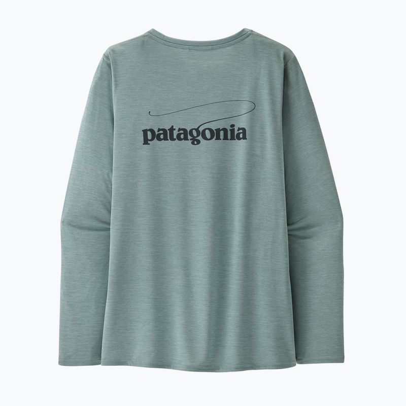 Дамска блуза с дълъг ръкав Patagonia Cap Cool Daily Graphic Shirt - Waters casting logo/thermal blue x-dye