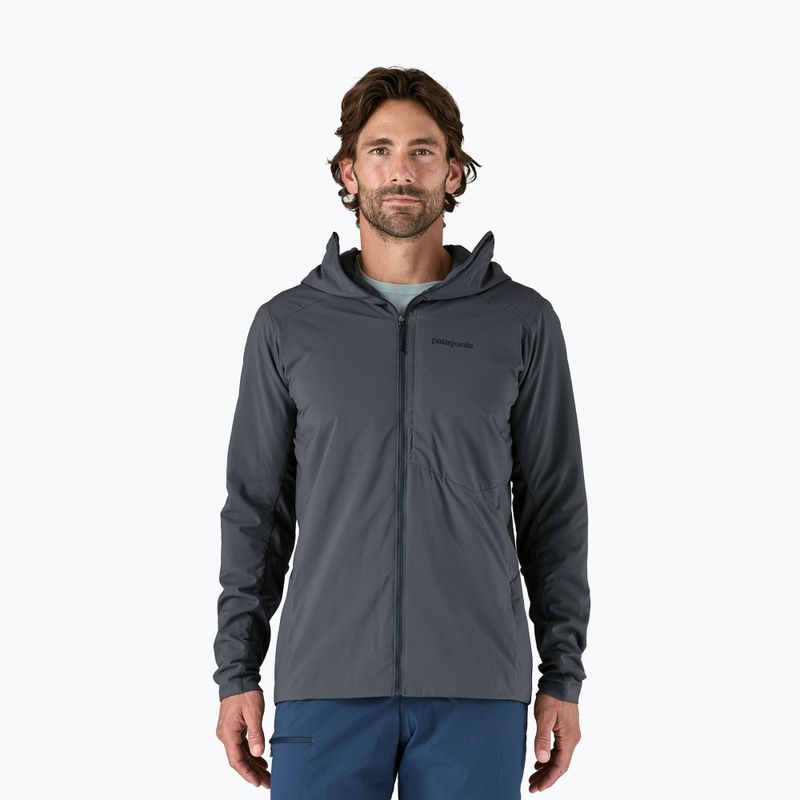 Мъжко хибридно яке Patagonia Nano-Air Ultralight с пълноцип и качулка в цвят смолисто синьо