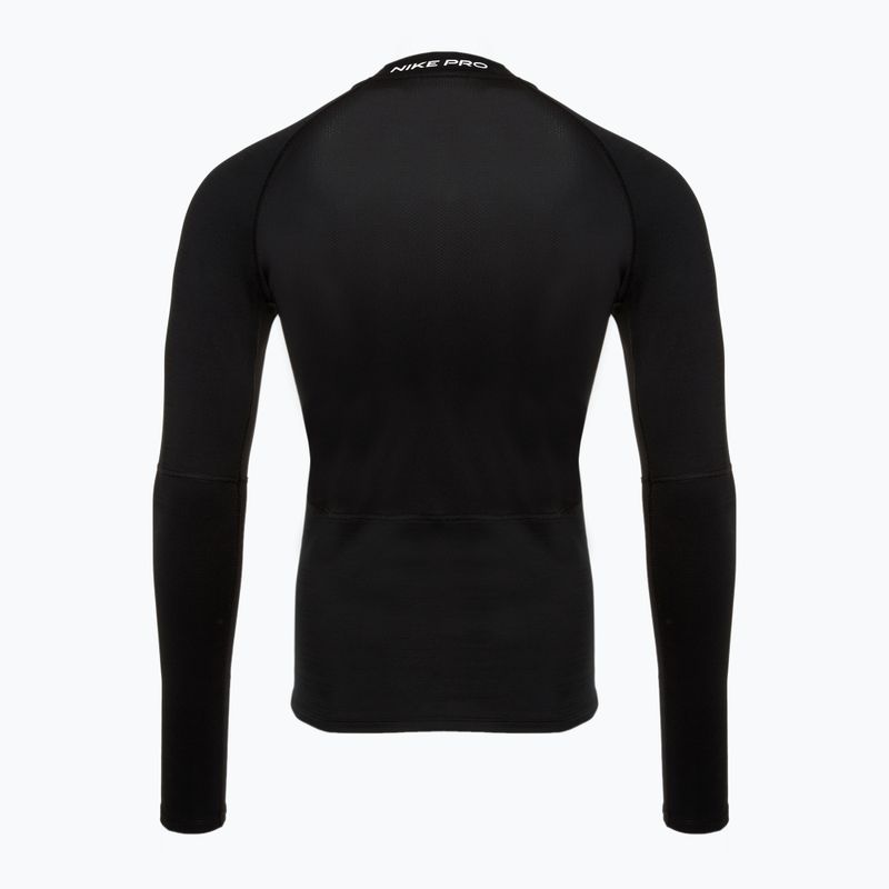Мъжка блуза с дълъг ръкав за тренировка Nike Pro Dri-Fit Warm black/white 2