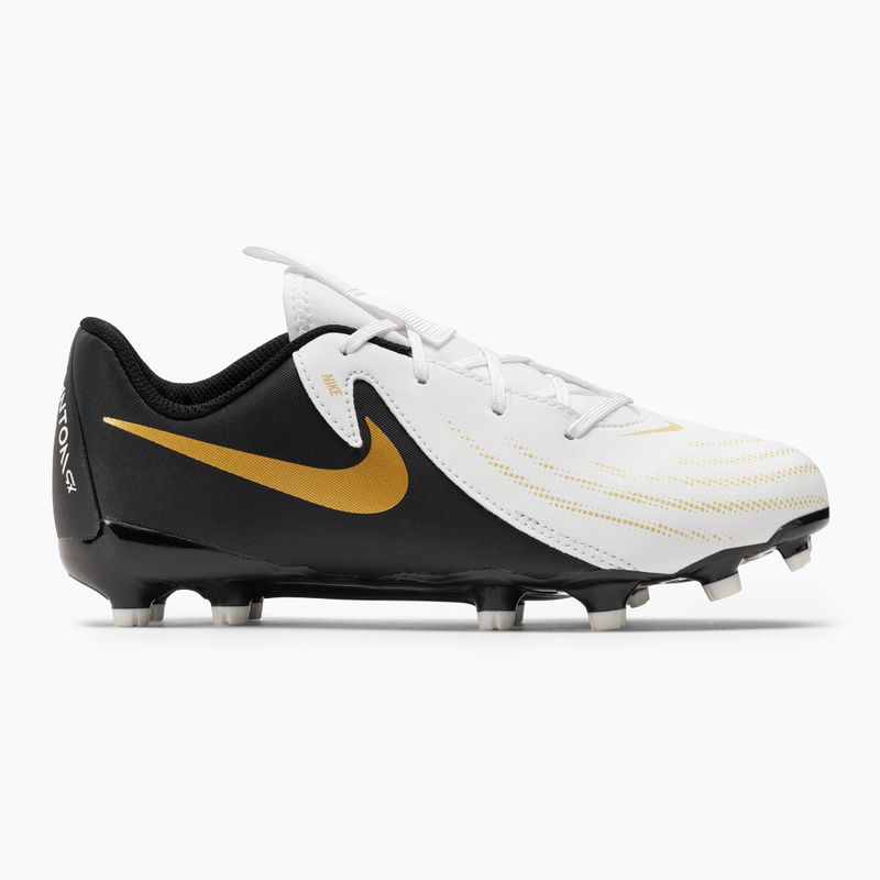 Детски футболни обувки Nike Phantom GX II Academy FG/MG Junior white/metallic gold coin/black 2