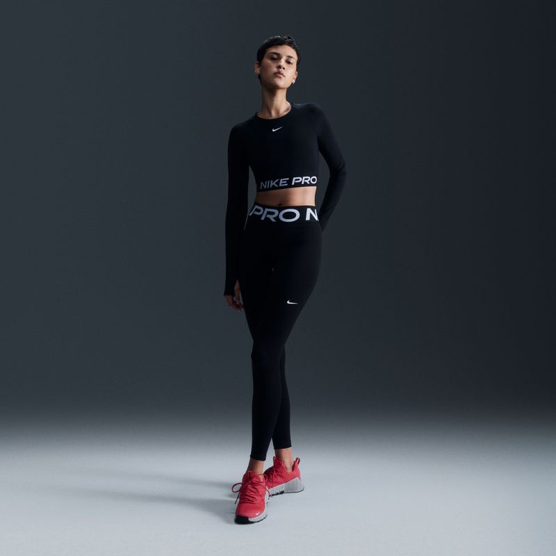 Дамска блуза с дълъг ръкав за тренировка Nike Pro 365 Dri-Fit black/white 7