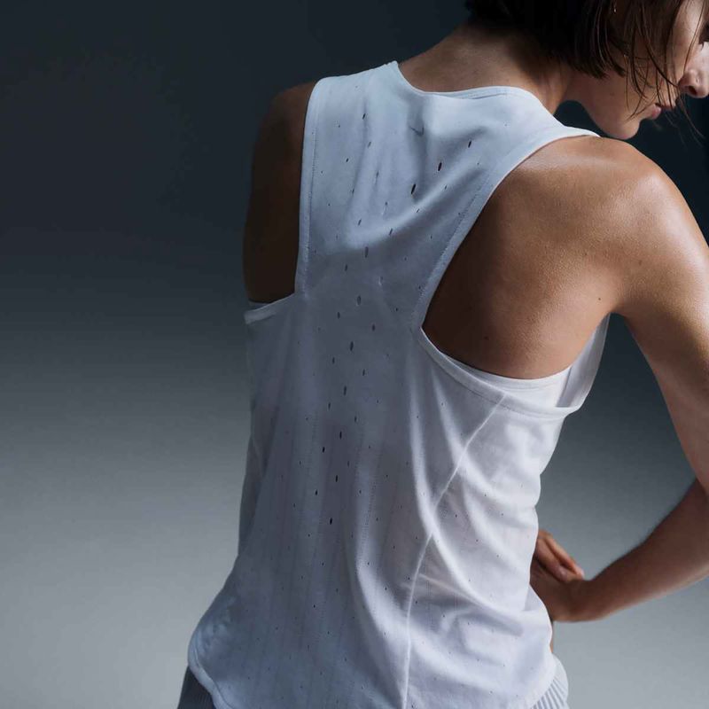 Дамска тениска за бягане Nike AeroSwift Dri-Fit ADV Singlet white / black / black 5