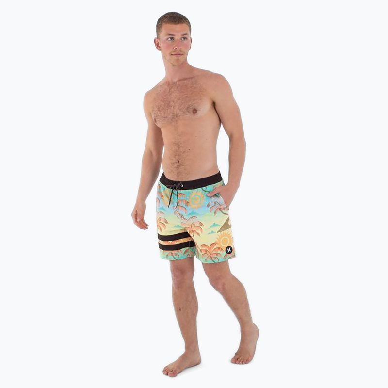 Мъжки къси панталони Hurley Phantom Eco Block Party Volley 17" с ананас 2