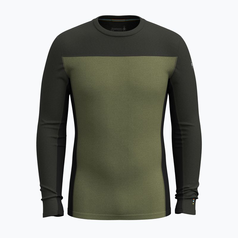 Мъжка термо блуза с дълъг ръкав Longsleeve Smartwool Classic Thermal Merino Base Layer Colorblock winter moss 3